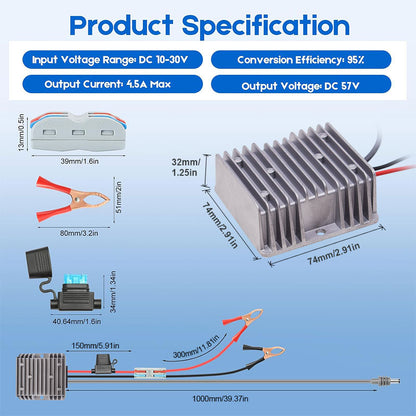 12V/24V to 57V DC Converter | Starlink Gen3 Adapter