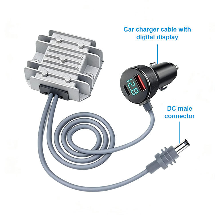 Starlink Mini Car Charger Adapter – 12V/24V to 30V Boost Converter with Digital Voltage Display
