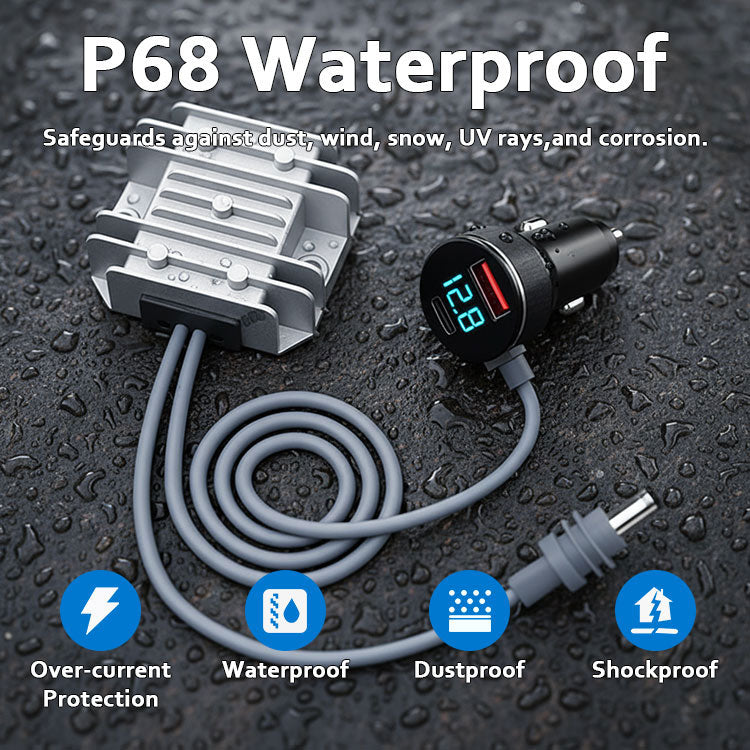 Starlink Mini Car Charger Adapter – 12V/24V to 30V Boost Converter with Digital Voltage Display
