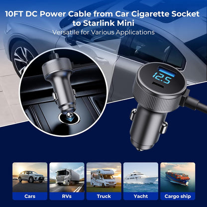 Starlink Mini Cable | 3 in 1 Starlink Mini Car Charger
