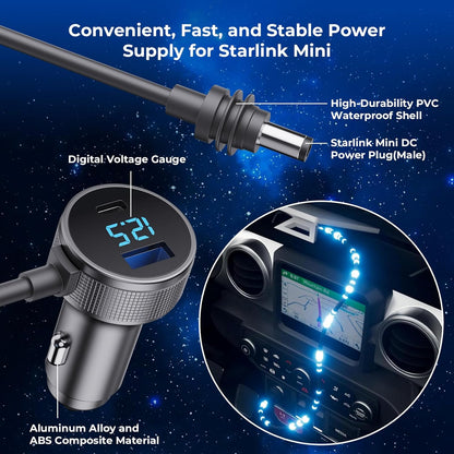 Starlink Mini Cable | 3 in 1 Starlink Mini Car Charger