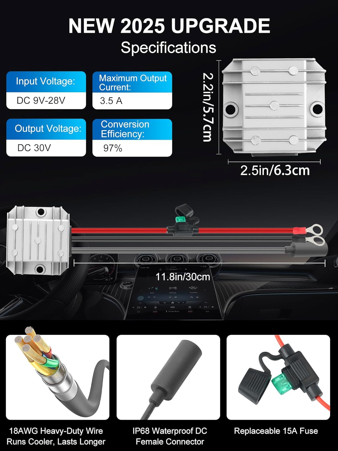 12V/24V to 30V 3.5A DC Boost Converter for Starlink Mini